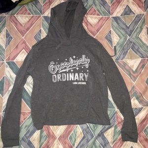 Grey Harry Potter crop top hoodie